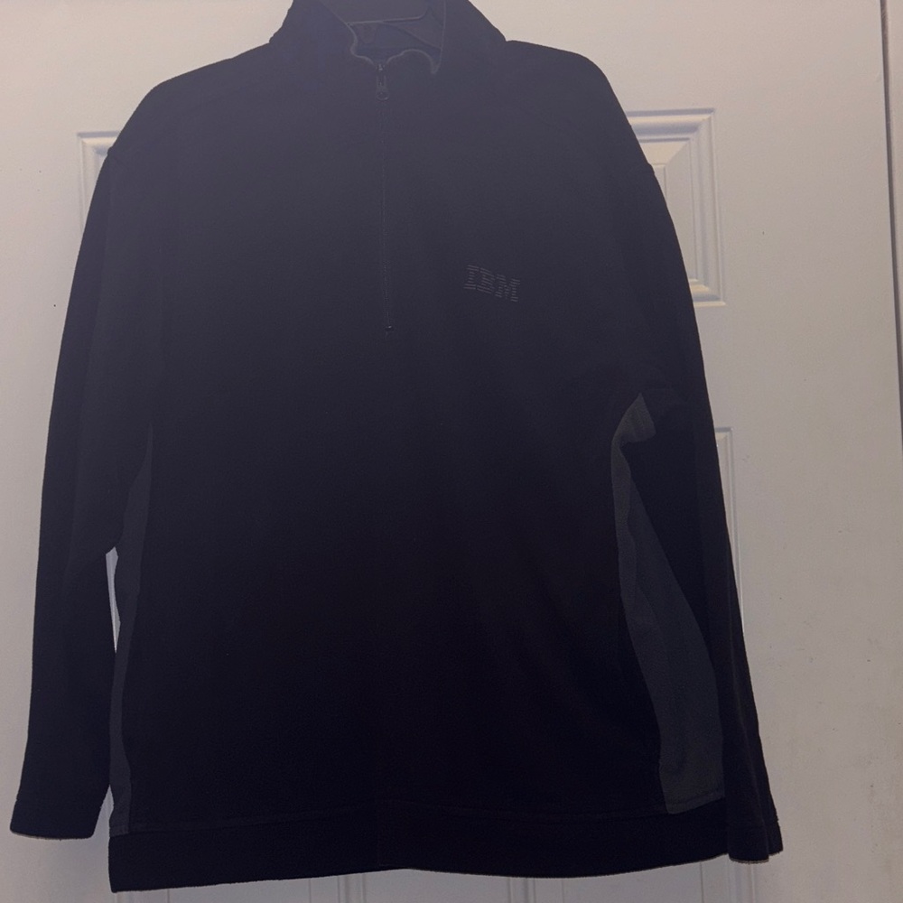 IBM fleece Black and Gray Pullover size xl unisex
